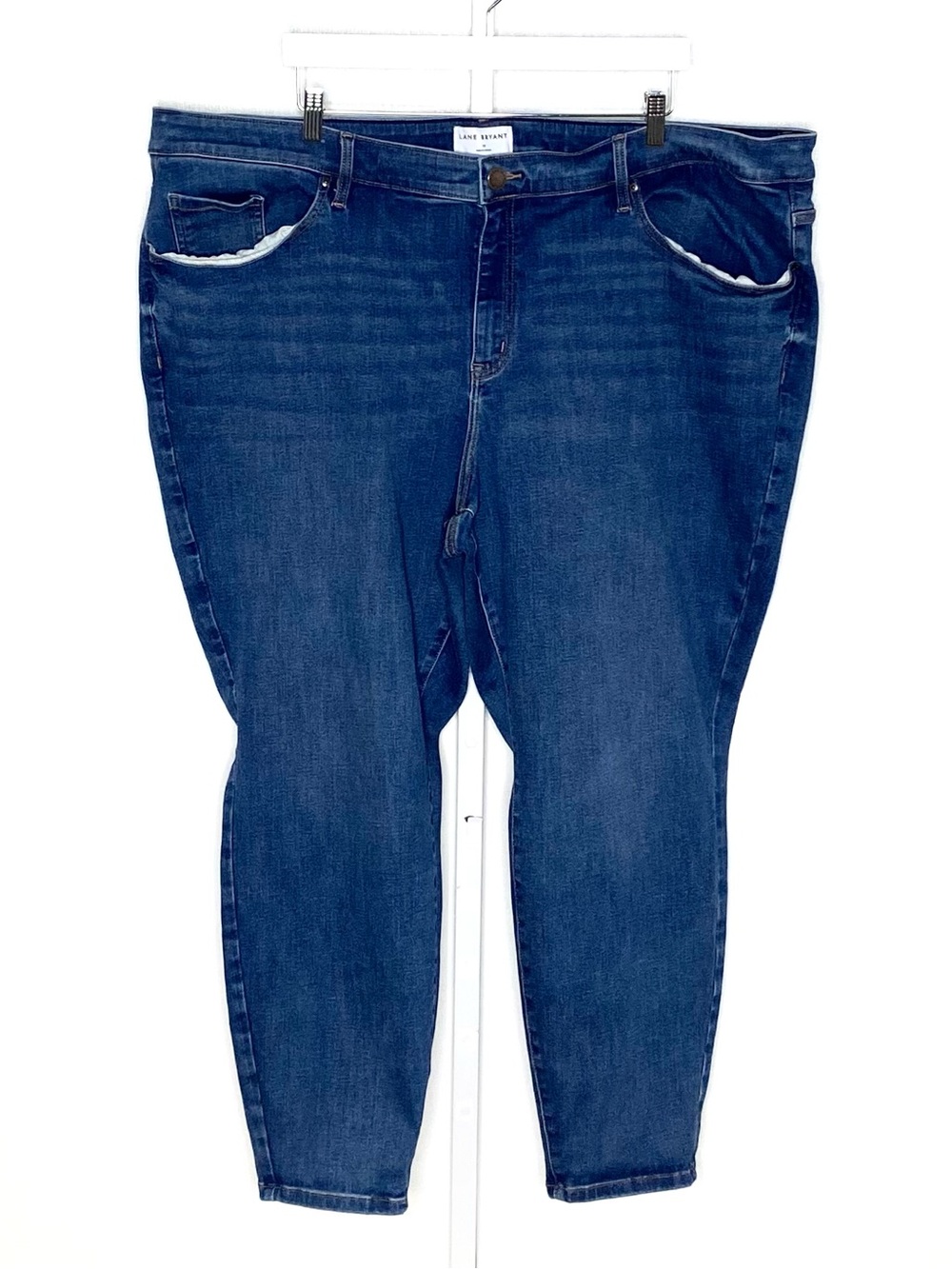 Lane Bryant | Dark/Medium-Wash Denim Mid-Rise Signature Fit Skinny Jeans Sz 28